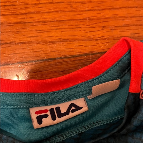 Fila Dark Teal and Coral Sports Tee - Picture 2 of 2